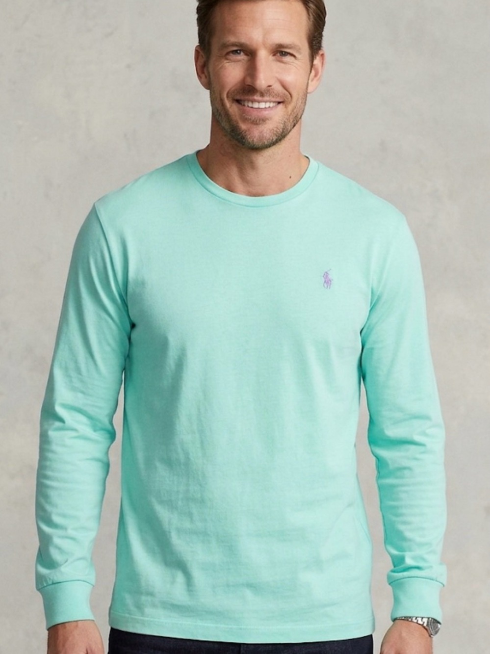 Polo Ralph Lauren Men’s Long Sleeve T Shirt Light Green Medium  M